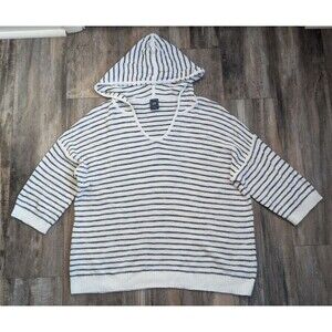 Gap Women’s Striped Hoodie Pullover Travel Beachy Vacation Nautical XXL 2XL
